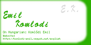 emil komlodi business card