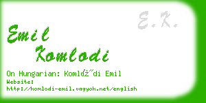 emil komlodi business card